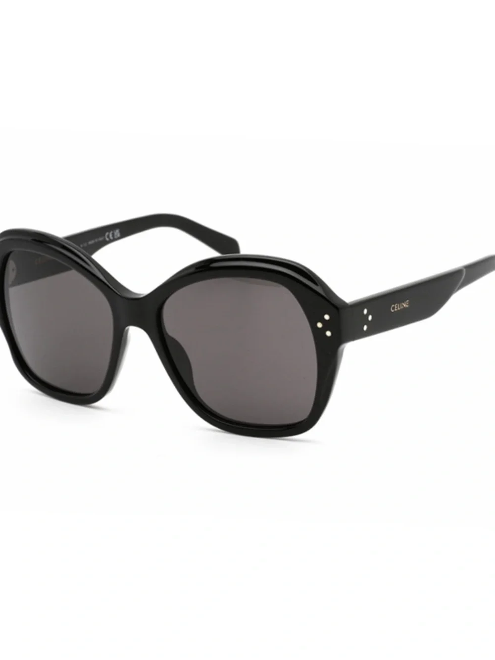 Celine Oversized Black Sunglasses with Dark Gray Lenses